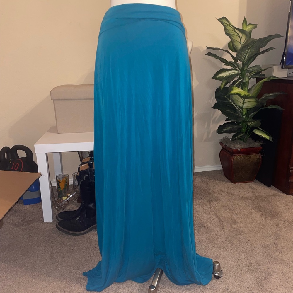 Belle Gray Teal Maxi Skirt Size M